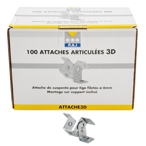 Attache articulée 3D - 100 pces