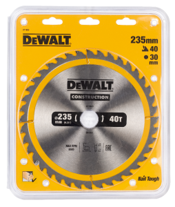 Lame scie circulaire 235x30mm 40 dents DEWALT DT1955-QZ pour la coupe de bois
