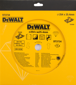 Disque pour scie carrelage lame multi matériaux pour porcelaine et pierre Ø250mmx25,4mm DEWALT DT3734-XJ
