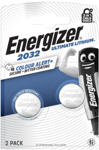 Pile CR2032 3V lithium sécurité enfant Energizer - 2 pces