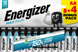 Pile LR6 AA 1.5V alcaline Max Plus Energizer - 12 pces