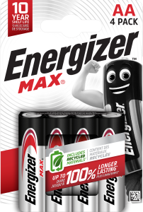 Pile LR6 AA 1.5V alcaline Max Energizer - 4 pces