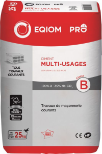 Ciment 25kg EQIOM CEM II/B-M (L-S) 32,5R CE CP2 NF