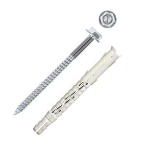 5 Chevilles longues nylon Ø10+140mm + vis TH