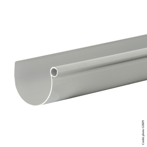 Gouttière PVC dév.16 en 2ml GRISE