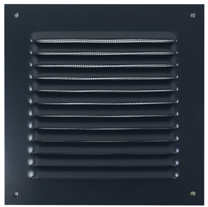 Grille ALU gris anthracite 200x200mm en applique avec moustiquaire
