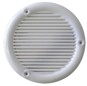 Grille ronde PVC blanc Ø103 en applique