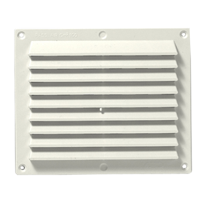 Grille anti-pluie PVC blanc 175x146mm en applique