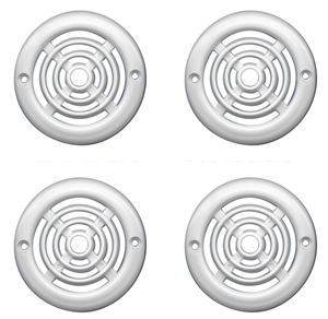 Grille ronde PVC blanc Ø64 en applique - 4 pièces