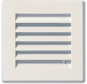 Grille PVC blanc 140x140 mm à encastrer avec moustiquaire