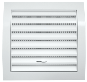 Grille réglable PVC blanc 190x190mm en applique avec moustiquaire