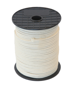 Cordon De Coton Tressé 12 Fils - 100 Mètres - Couleur Marron Et Blanc (Ivoire) - Pour Emballage Cadeaux Et Loisirs Créatifs
