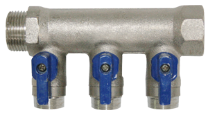 Collecteur MF20x27 + 3 vannes M15x21