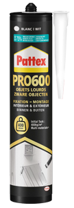 Colle polymère PATTEX PRO600 intérieur/extérieur Blanc 460g