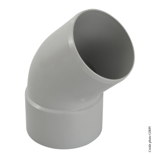 Coude PVC 45° eaux pluviales Ø100mm GRIS
