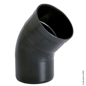 Coude PVC 45° eaux pluviales Ø80mm Mâle/Femelle NOIR