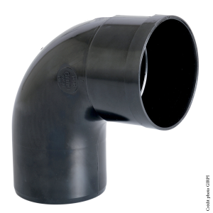 Coude PVC 87°30 eaux pluviales Ø80mm Mâle/Femelle NOIR
