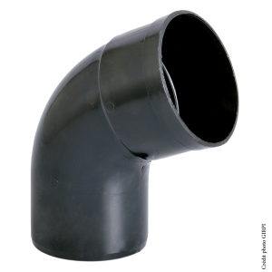 Coude PVC 67°30 eaux pluviales Ø80mm Mâle/Femelle NOIR