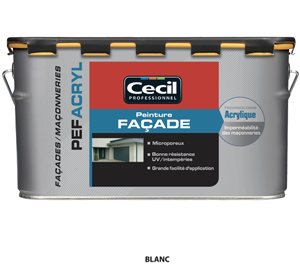 Peinture FACADE PEF ACRYL CECIL Blanc 2,5L