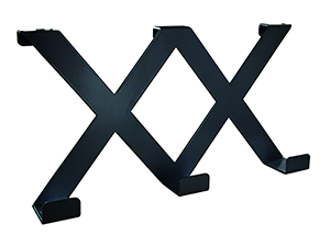 Patère Zigzag réversible à suspendre 3 têtes acier noir