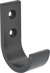 Patère crochet rond alu noir H70 P50 mm