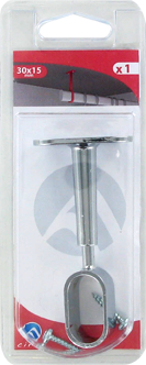 Support de plafond réglable chromé pour tube 30x15mm