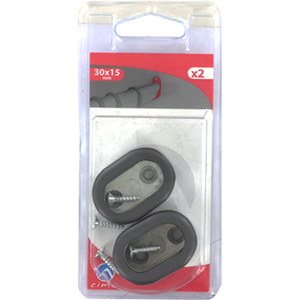 Support noir pour tube de penderie 30x15 - 2 pces