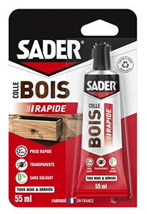 Colle bois prise rapide 55ml SADER SADER