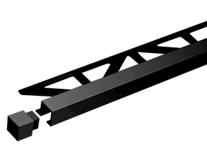 Profilé de finition carrelage SQUARELINE alu laqué poudré Noir mat 11mmx250cm - DPSACM1111/250