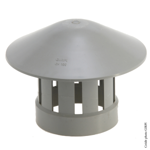 Chapeau de ventilation PVC Ø100mm GRIS