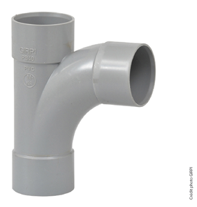 Té PVC pied de biche 87°30 Ø40mm eaux usées Femelle/Femelle