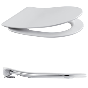 Abattant extra plat AMIRAL blanc thermodur - Frein de chute - Déclipsable CHARNIÈRES INOX