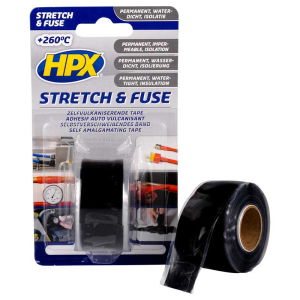 Adhésif Stretch & Fuse noir 25mmx3m auto vulcanisant