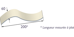 Bande PVC pour joint décalé 60x200mm pour CEDRAL LAP - boîte de 100 pces FDS