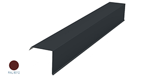 Bande de rive sur mur Rouge en 2.10m RAL 8012 developpé 400mm 2m utile