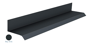 Bande de rive contre mur Anthracite 2.10 RAL 7016 developpé 400mm 2m utile