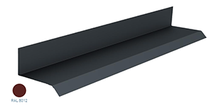 Bande de rive contre mur Rouge en 2.10m RAL 8012 developpé 400mm 2m utile