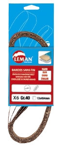 Bandes sans fin 13x454 grain 40 corindon - 6pces FDS