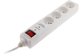 Bloc 4 prises 16A+ inter. parafoudre / parasurtenseur Blanc - câble 1,4m
