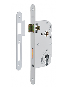 Boitier serrure pour cylindre 1 tour axe 50mm blanc