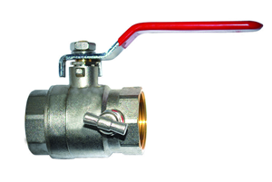 Vanne 1/4tour FF 20x27 avec purge et manette droite PN40