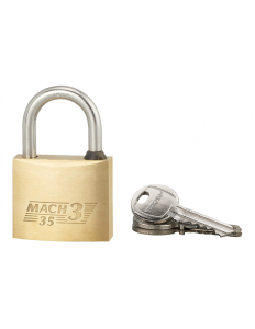 Cadenas extérieur MACH 3 35mm anse inox - 2 clés FDS