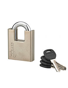 Cadenas QUADRA 60mm anse acier cémenté nickelé 4 clés