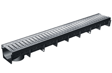 Caniveau MEAPARK 1000x132x90 + grille passerelle acier classe A15 FDS