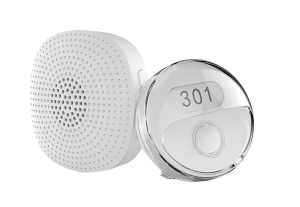 Carillon sans fil 300m blanc sur secteur - bouton rond chiffre