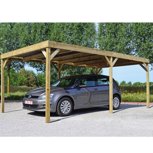Carport budget OPTIMA 1 voiture toiture en PVC 3mx5,50m