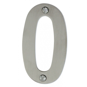 Chiffre inox mat satiné H 75mm n° 0