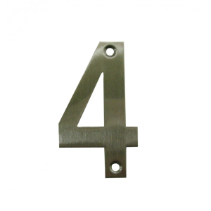 Chiffre inox mat satiné H 75mm n° 4