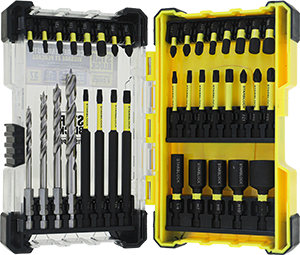 Coffret embouts de vissage + forets bois - 37 pces