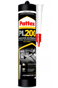 Colle polymère PATTEX PL200 intérieur/extérieur Blanc 480g